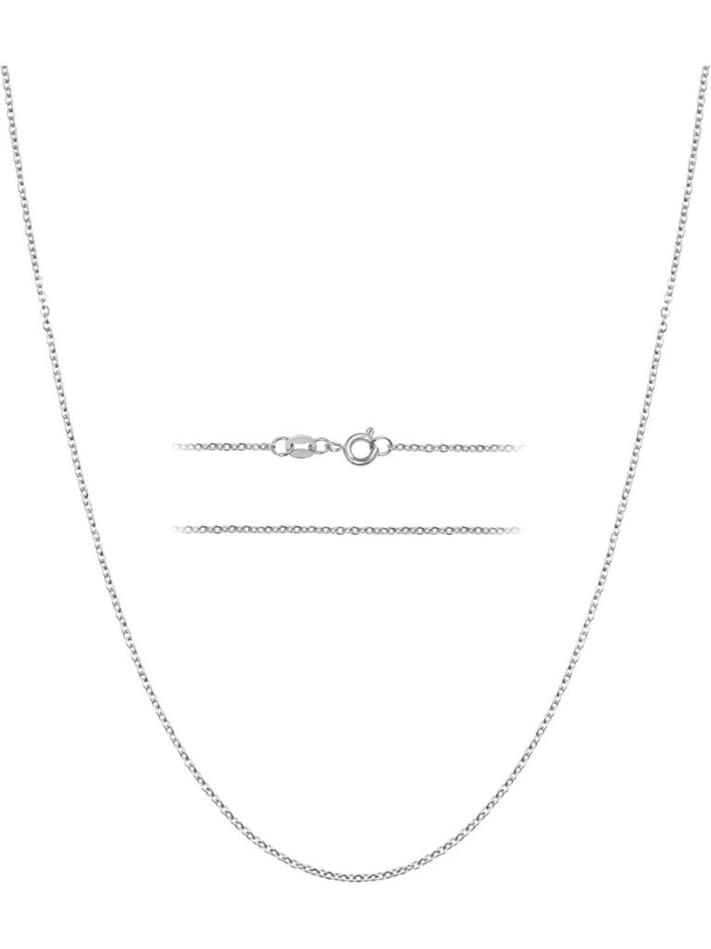 Sterling Silver Plated Cable Chain Necklace for Women | Durable Stainless Steel